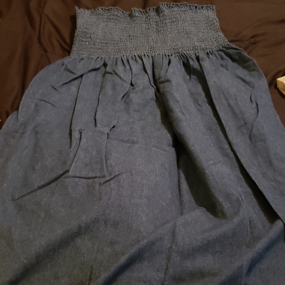 Strapless jean dress